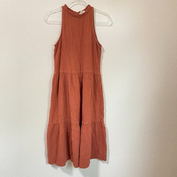 a.n.a Dresses & Skirts - A.N.A Bohemian Tiered Cotton Gauze Midi Dress Peachy Terracotta Clay XS